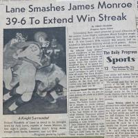 Lane Smashes James Monroe 39-6 to Extend Win Streak