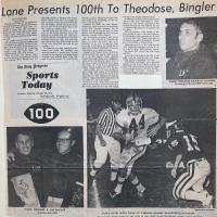 Lane Presents 100th To Theodose, Bingler